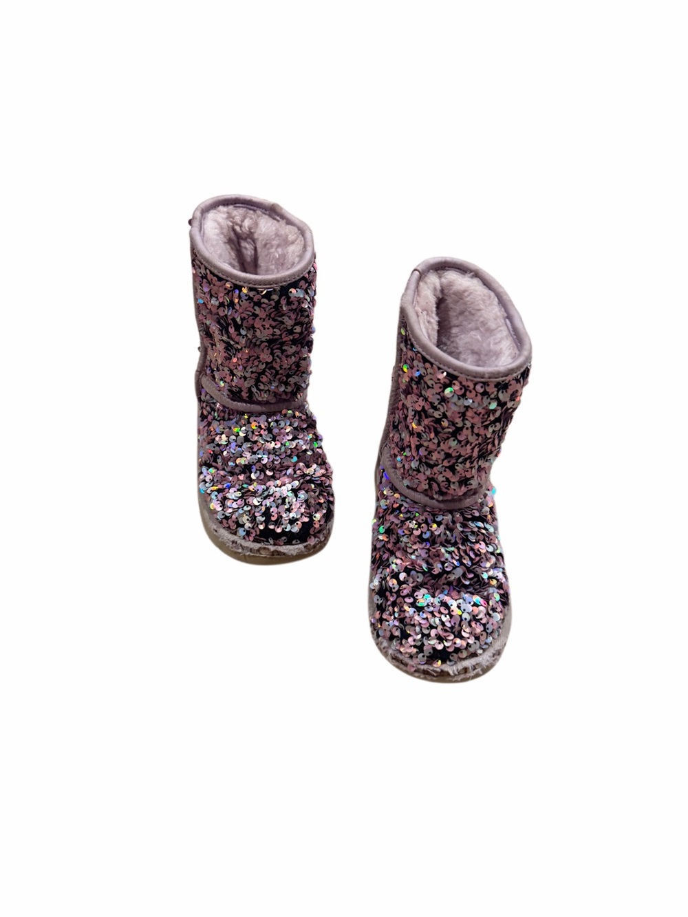 UGG Classic II Stellar Sequin Lilac Frost Boots Girls Size 13